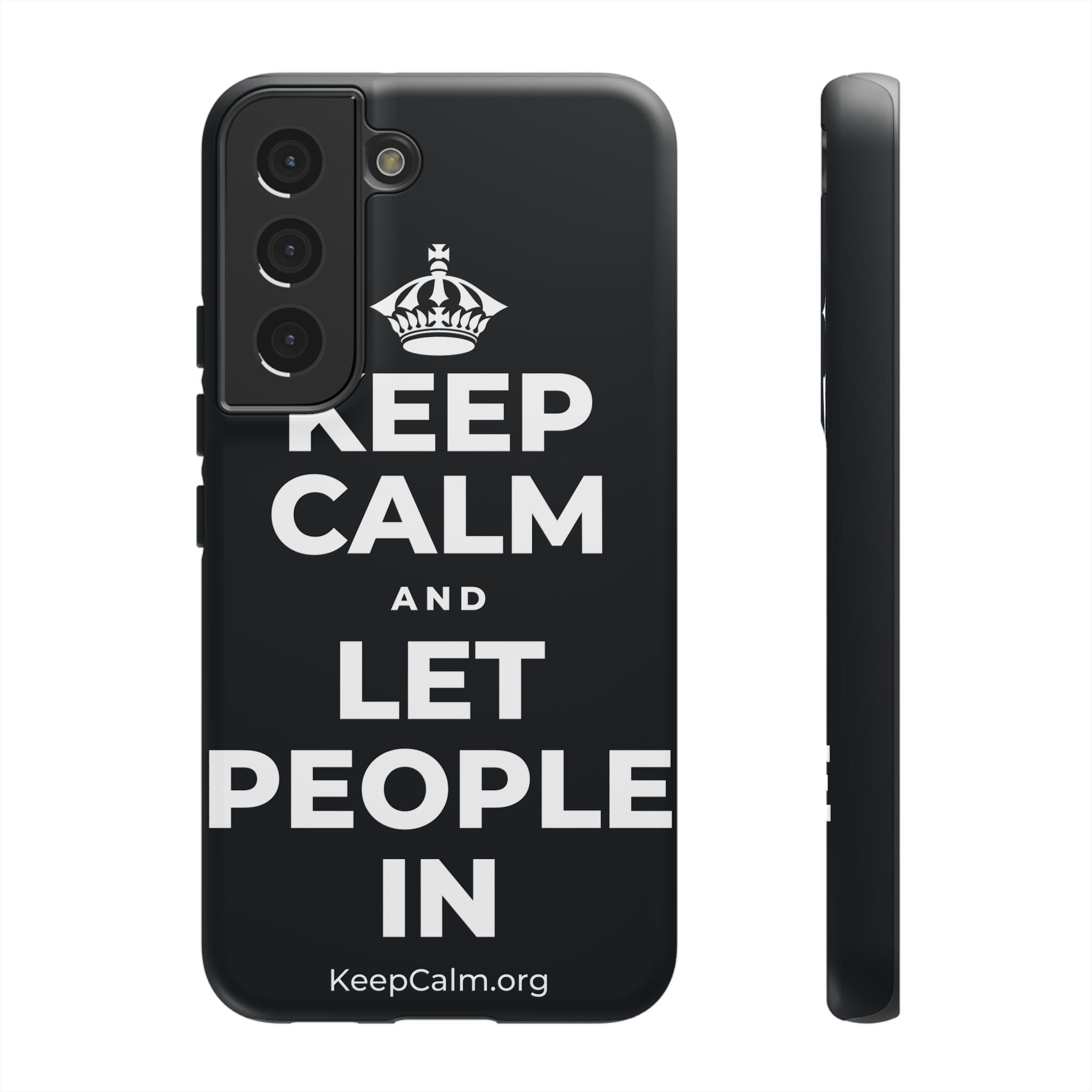 KEEP CALM AND LET PEOPLE IN Phone Case (Dark)
