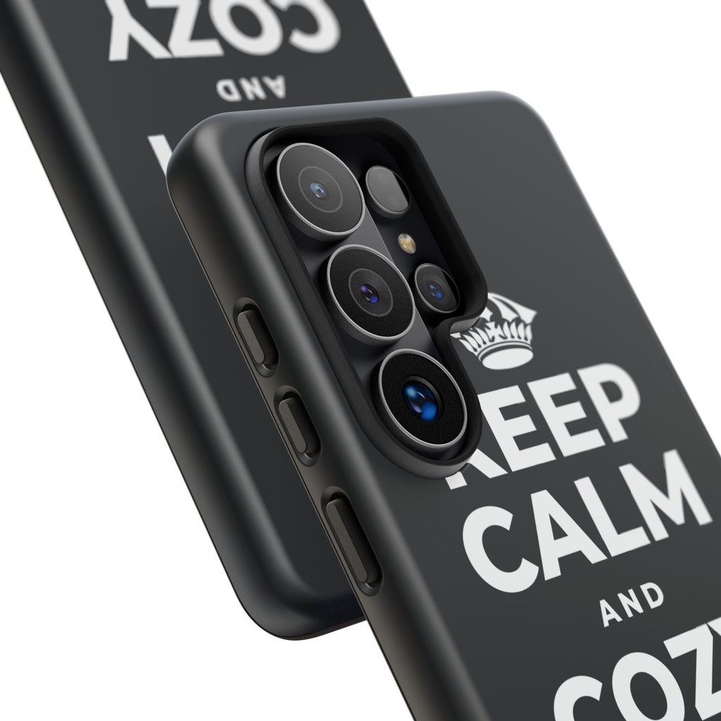KEEP CALM AND COZY UP INSIDE Phone Case (Dark)