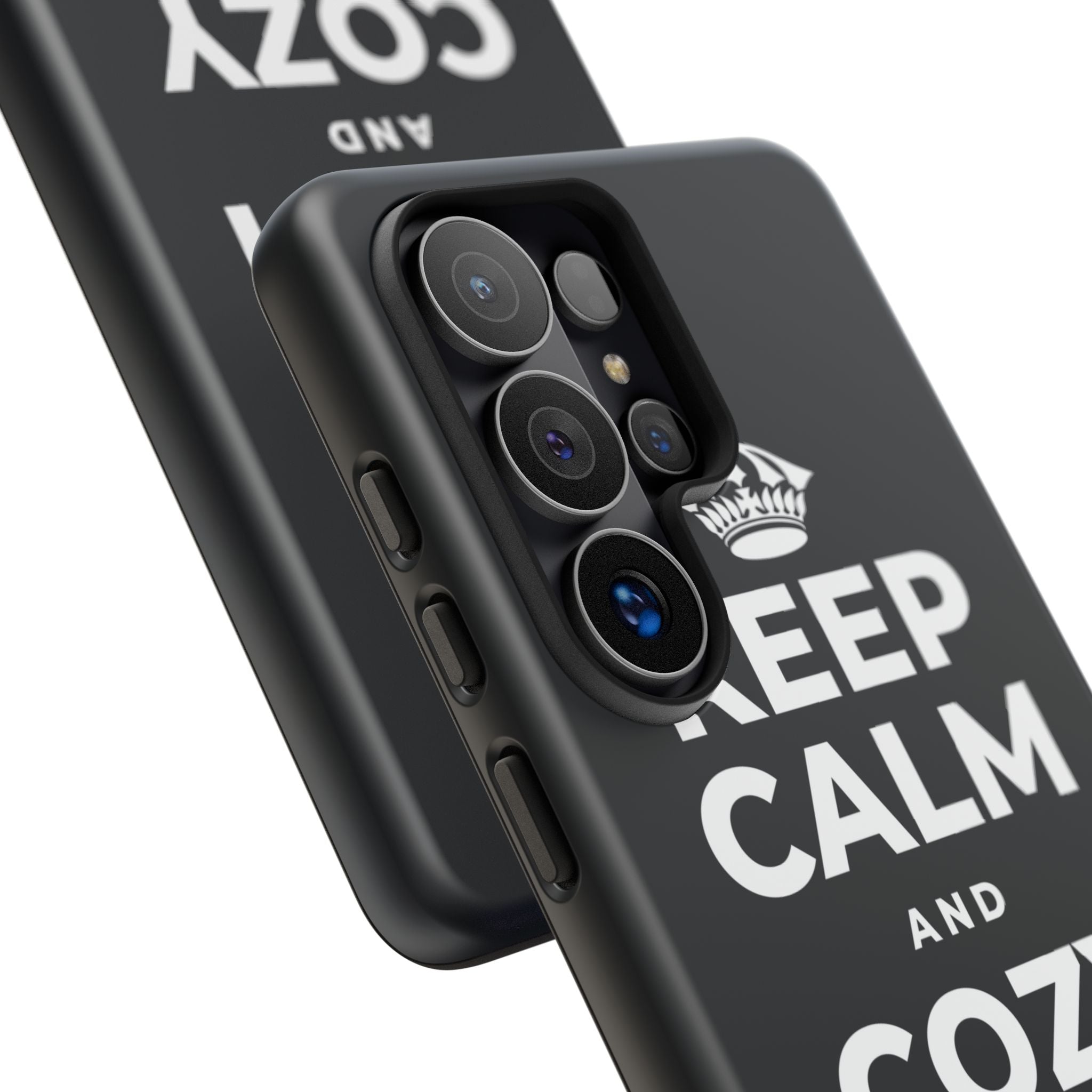 KEEP CALM AND COZY UP INSIDE Phone Case (Dark)