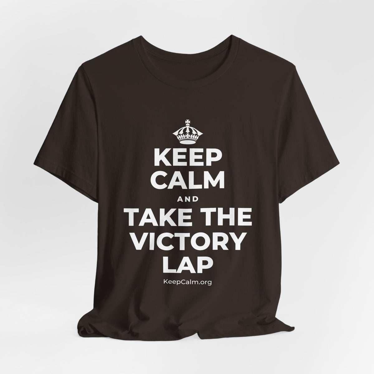 KEEP CALM AND TAKE THE VICTORY LAP T-Shirt (Soft Cream–Heather Mauve)