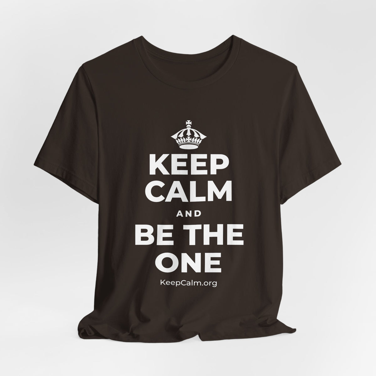 KEEP CALM AND BE THE ONE T-Shirt (Soft Cream–Heather Mauve)