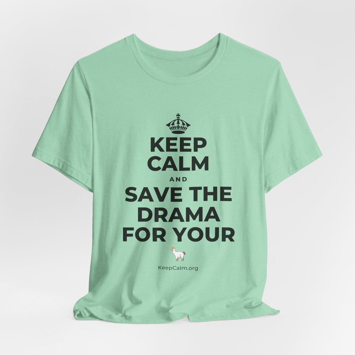 KEEP CALM AND SAVE THE DRAMA FOR YOUR 🦙 T-Shirt (Baby Blue–Silver)