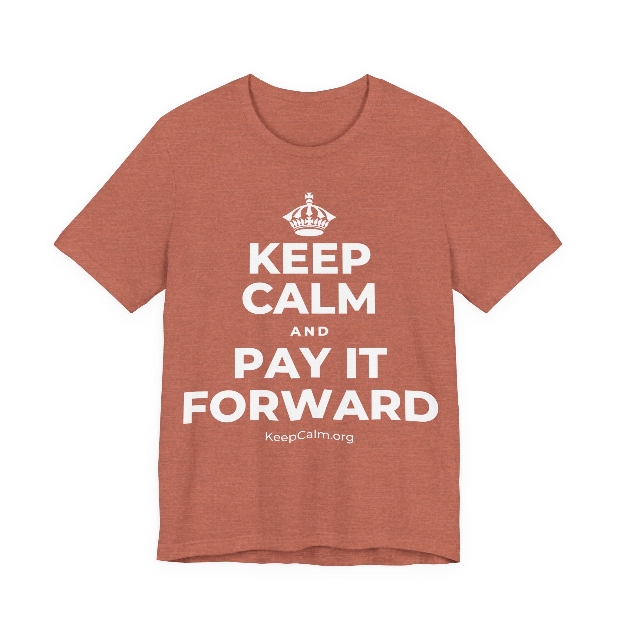 KEEP CALM AND PAY IT FORWARD T-Shirt (Soft Cream–Heather Mauve)