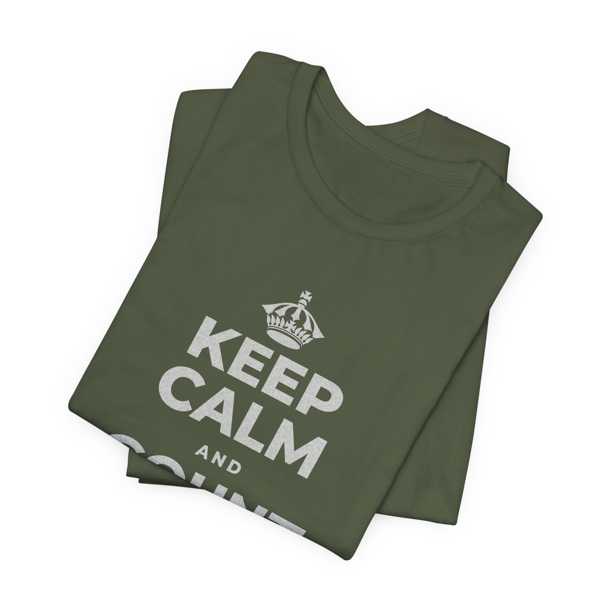 KEEP CALM AND COUNT KINDNESS AS LOVE T-Shirt (Military Green–Autumn)