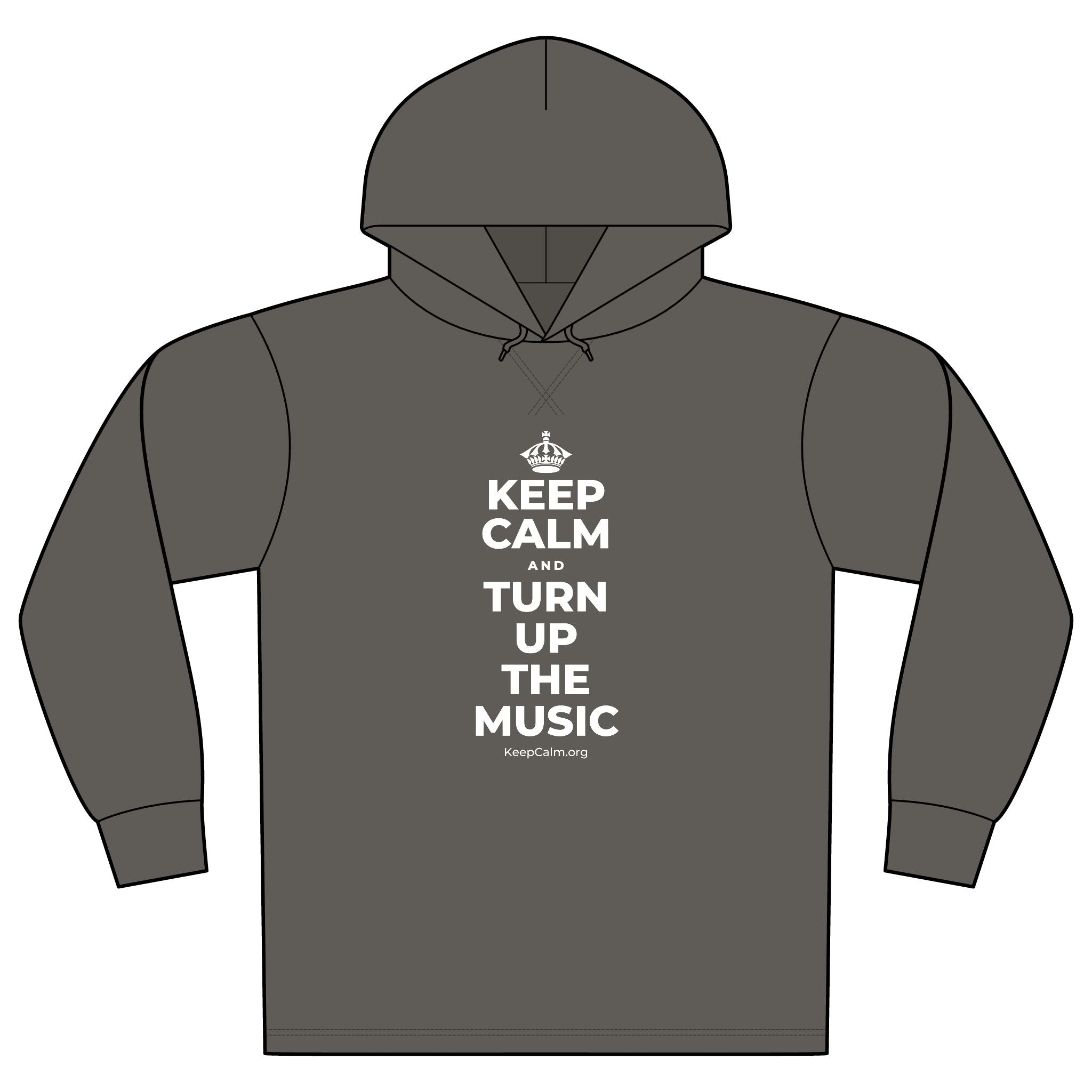 KEEP CALM AND TURN UP THE MUSIC Organic Hoodie Tee