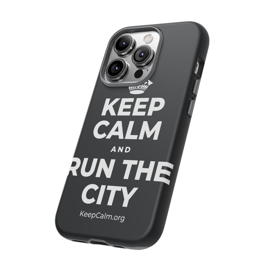 KEEP CALM AND RUN THE CITY Phone Case (Dark)