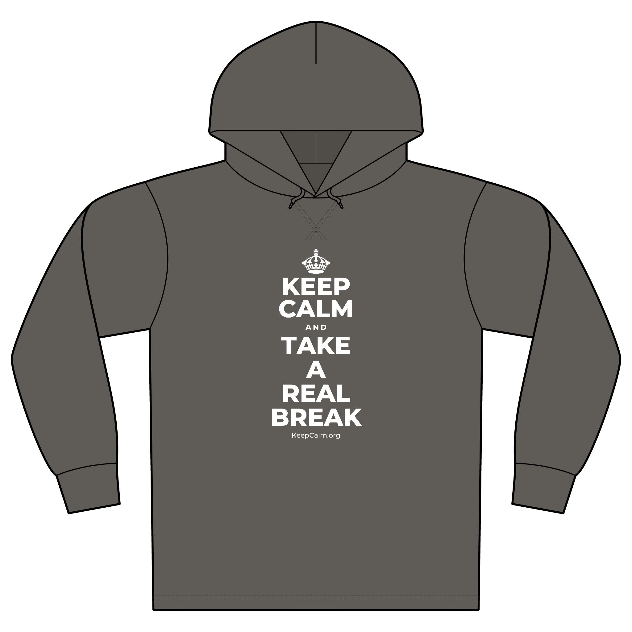 KEEP CALM AND TAKE A REAL BREAK Organic Hoodie Tee