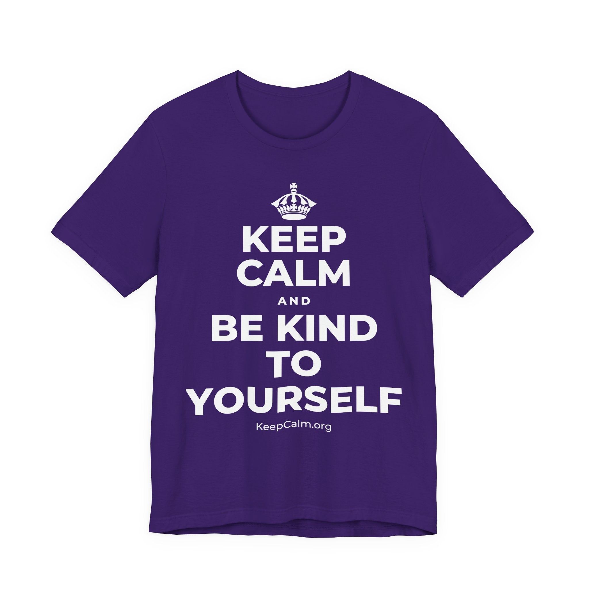 KEEP CALM AND BE KIND TO YOURSELF T-Shirt (Soft Cream–Heather Mauve)