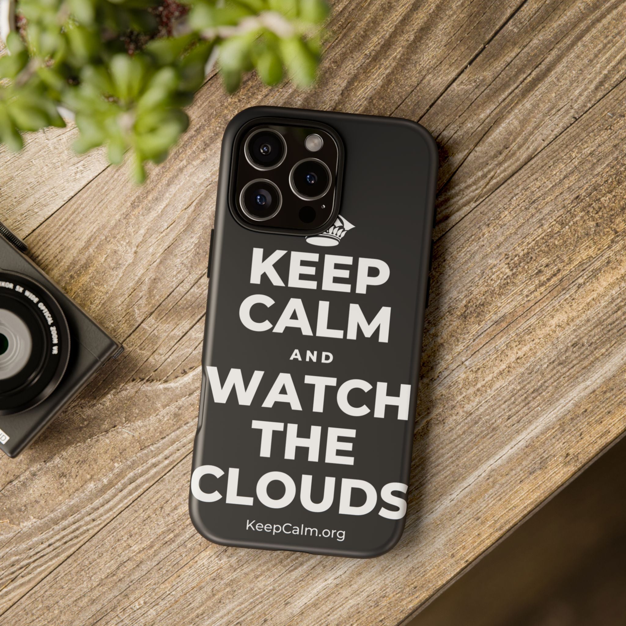 KEEP CALM AND WATCH THE CLOUDS Phone Case (Dark)