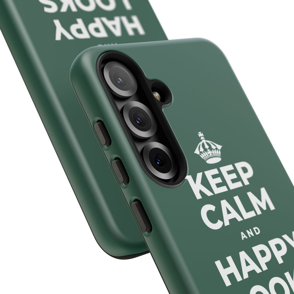 KEEP CALM AND HAPPY LOOKS GOOD ON YOU Phone Case