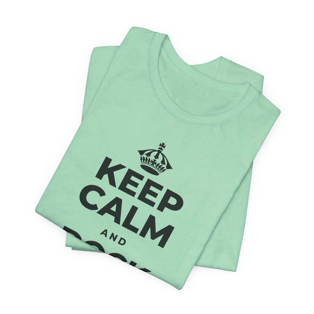 KEEP CALM AND ROCK THAT SMILE T-Shirt (Baby Blue–Silver)
