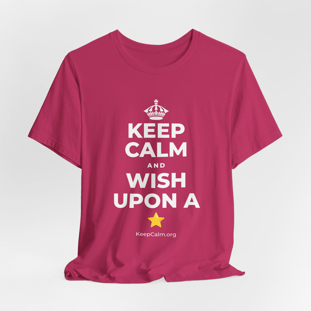 KEEP CALM AND WISH UPON A ⭐ T-Shirt (Baby Blue–Silver)