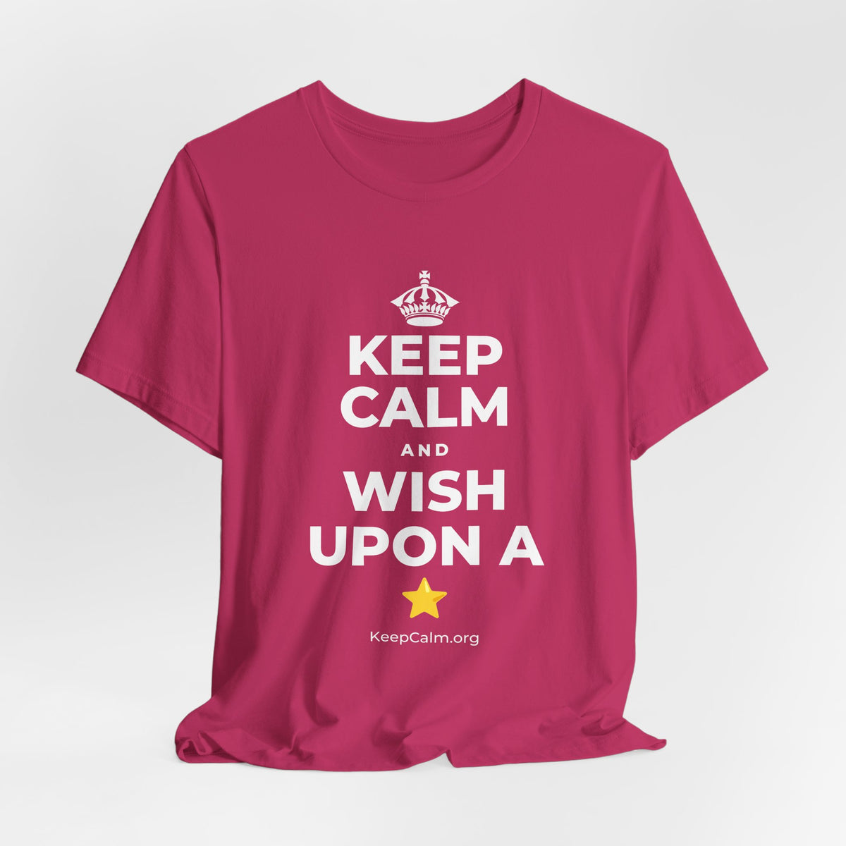 KEEP CALM AND WISH UPON A ⭐ T-Shirt (Baby Blue–Silver)