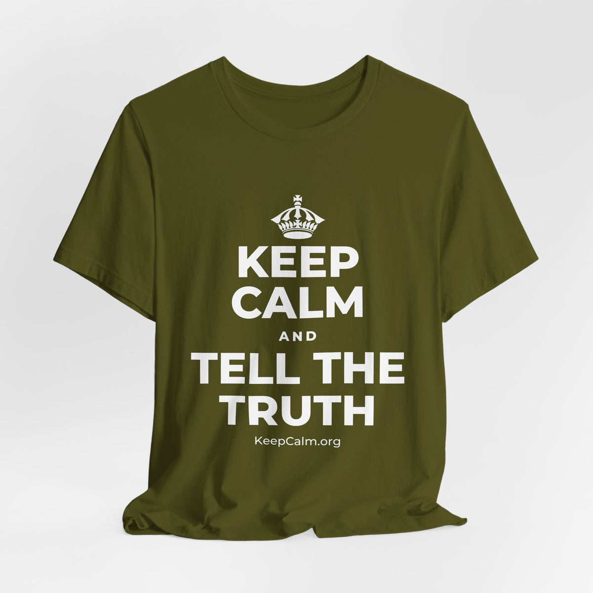 KEEP CALM AND TELL THE TRUTH T-Shirt (Baby Blue–Silver)