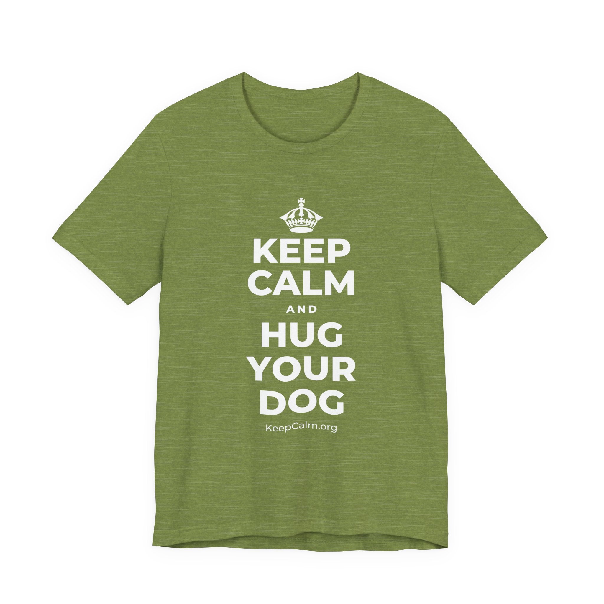 KEEP CALM AND HUG YOUR DOG T-Shirt (Baby Blue–Silver)