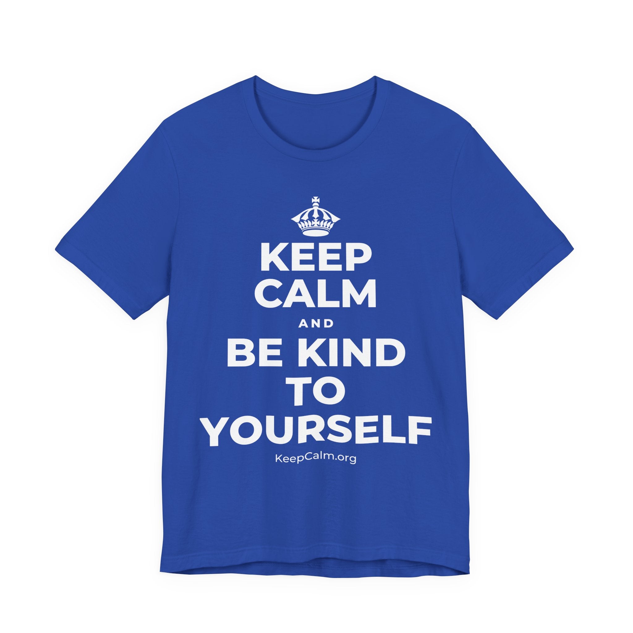 KEEP CALM AND BE KIND TO YOURSELF T-Shirt (Soft Cream–Heather Mauve)