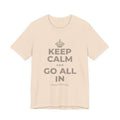 KEEP CALM AND GO ALL IN T-Shirt (Soft Cream–Heather Mauve)