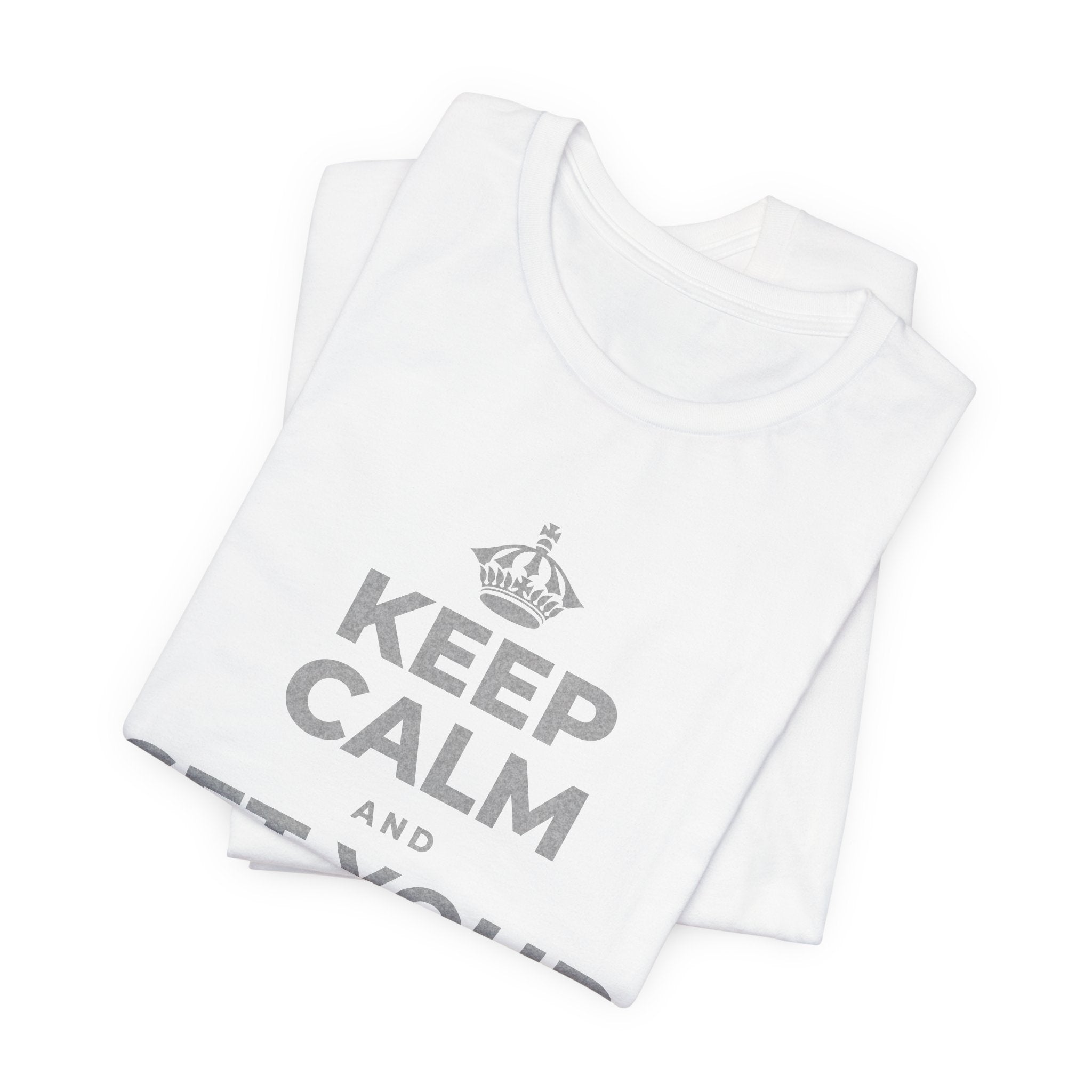 KEEP CALM AND SET YOUR OWN PACE T-Shirt (White–Asphalt)