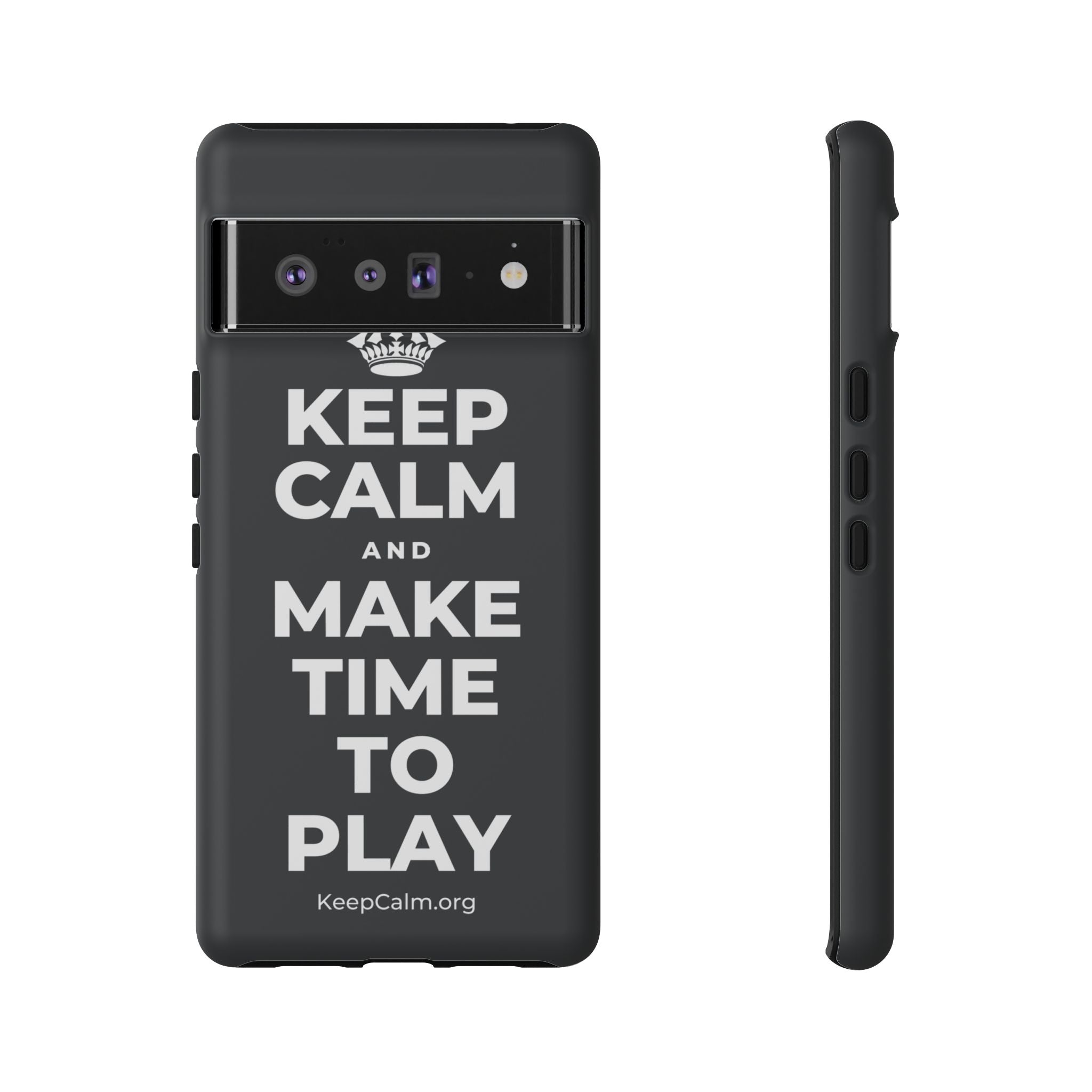 KEEP CALM AND MAKE TIME TO PLAY Phone Case (Dark)