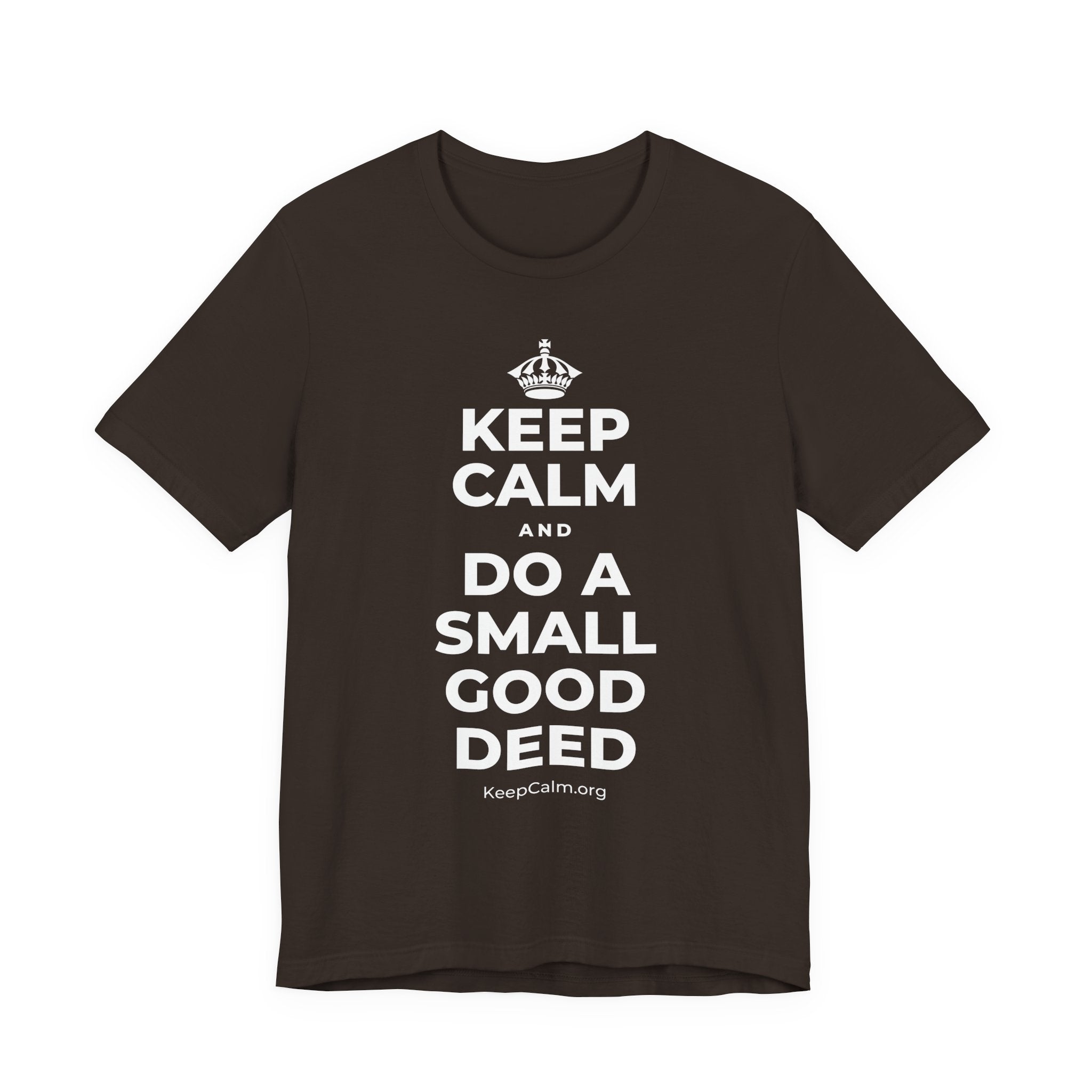 KEEP CALM AND DO A SMALL GOOD DEED T-Shirt (Soft Cream–Heather Mauve)