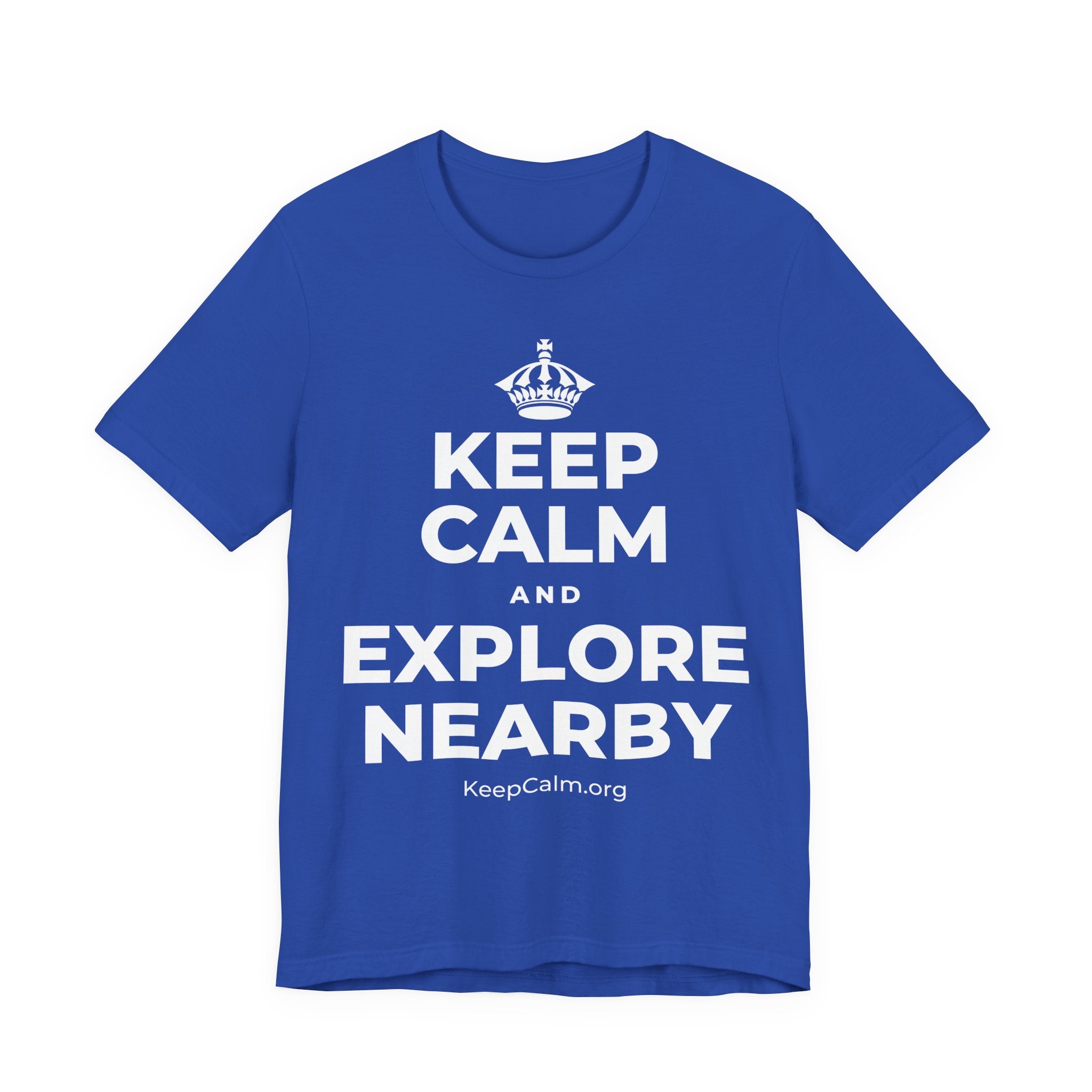 KEEP CALM AND EXPLORE NEARBY T-Shirt (Soft Cream–Heather Mauve)