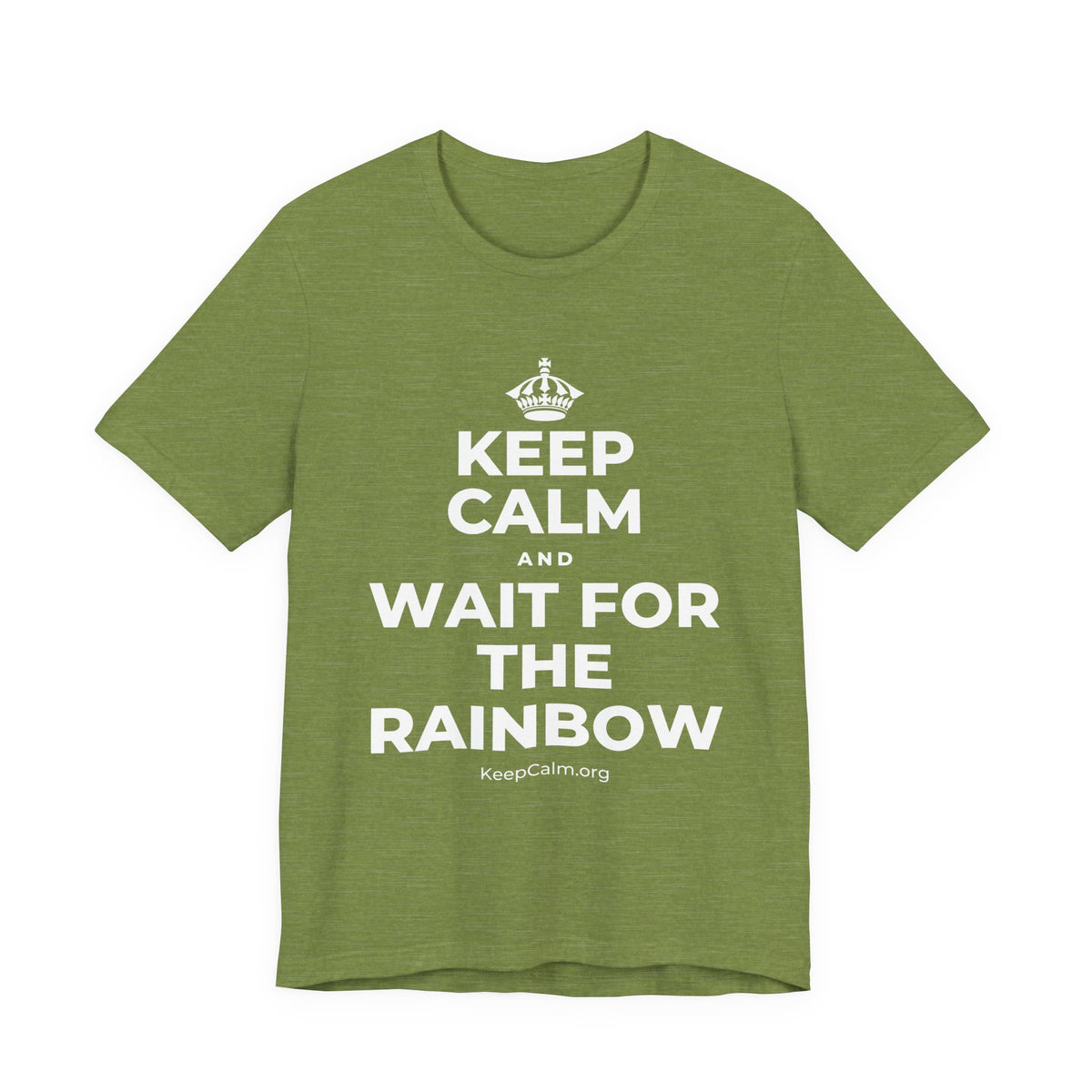 KEEP CALM AND WAIT FOR THE RAINBOW T-Shirt (Baby Blue–Silver)