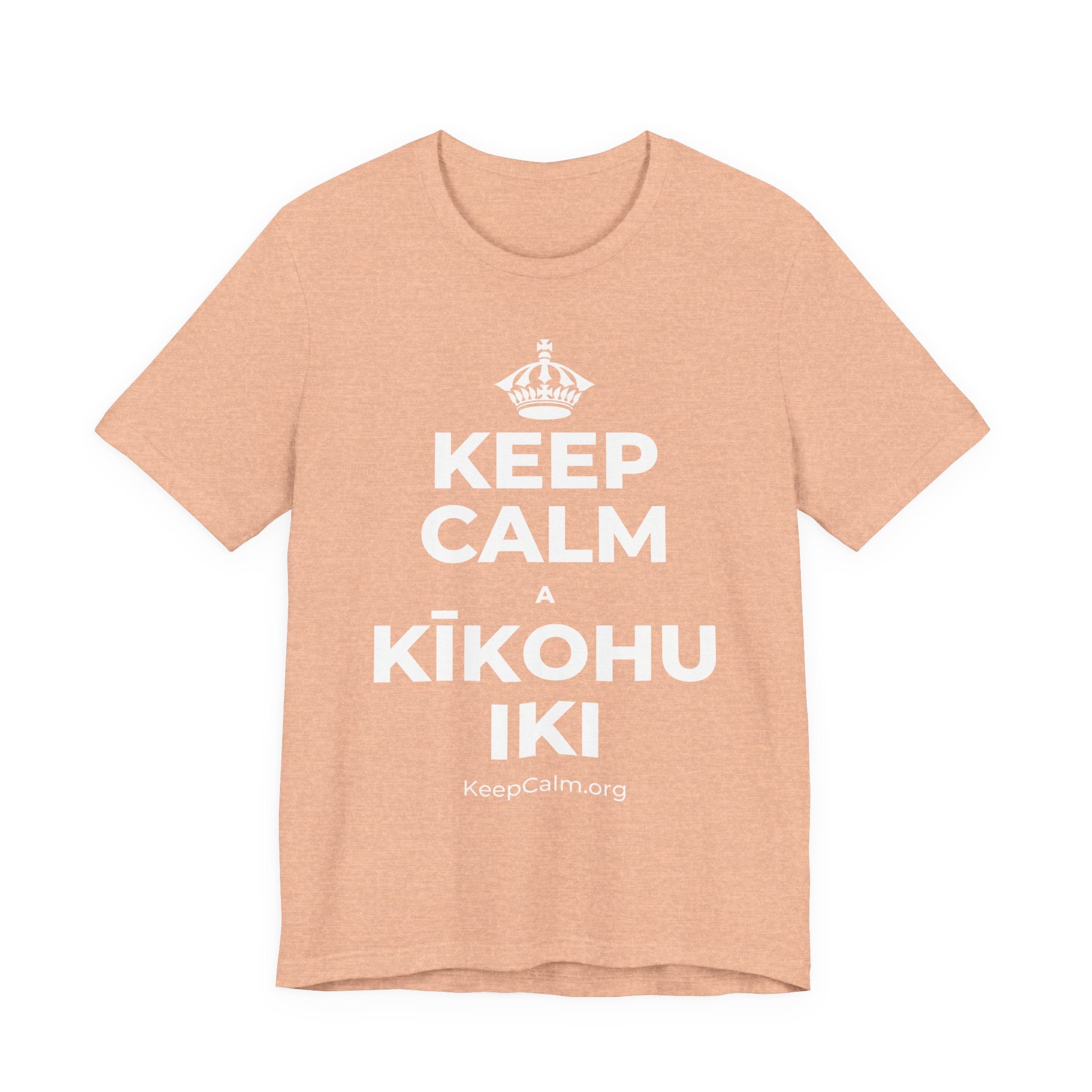 KEEP CALM A KĪKOHU IKI T-Shirt (Soft Cream–Heather Mauve)