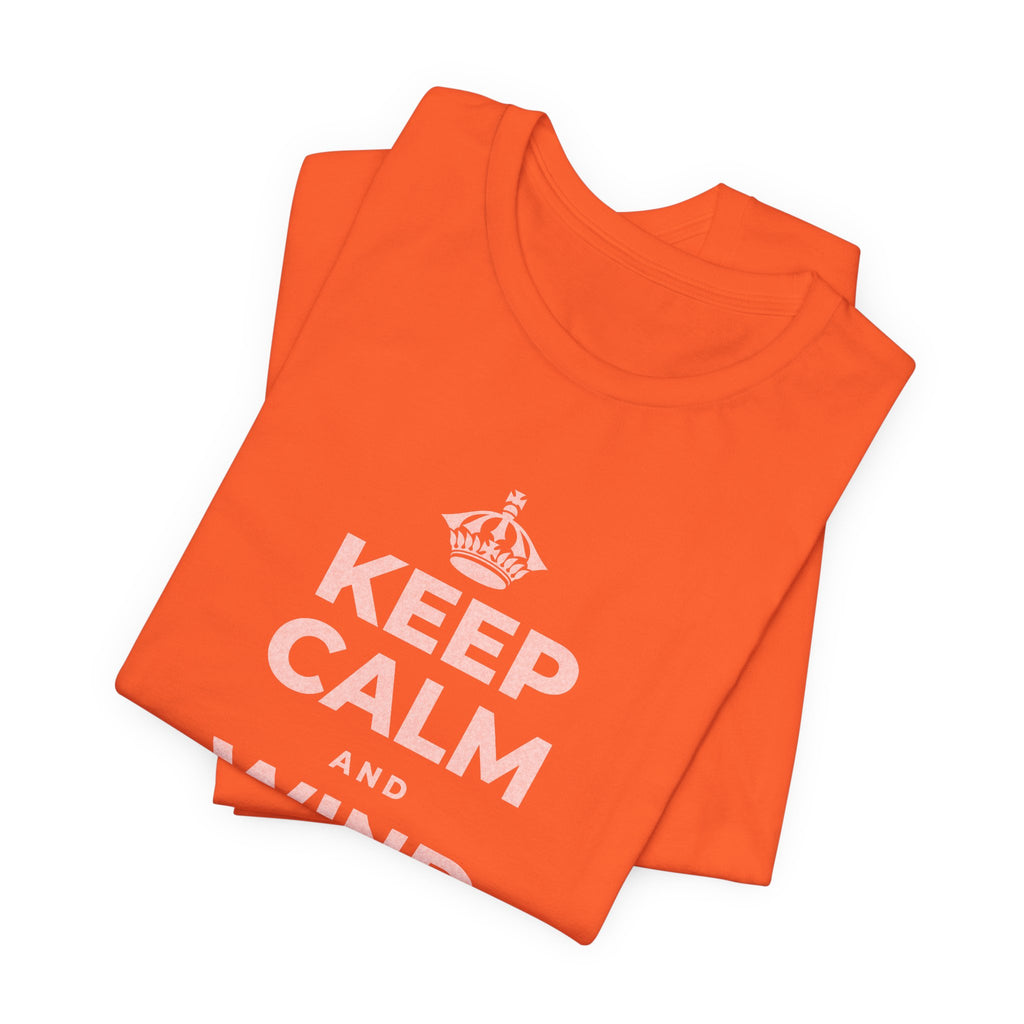 KEEP CALM AND WIND DOWN GENTLY T-Shirt (Baby Blue–Silver)