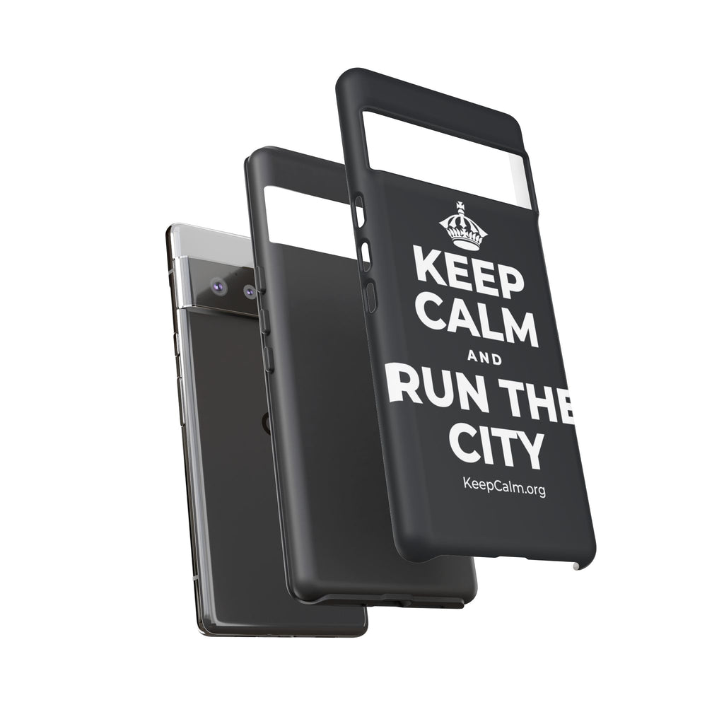KEEP CALM AND RUN THE CITY Phone Case (Dark)