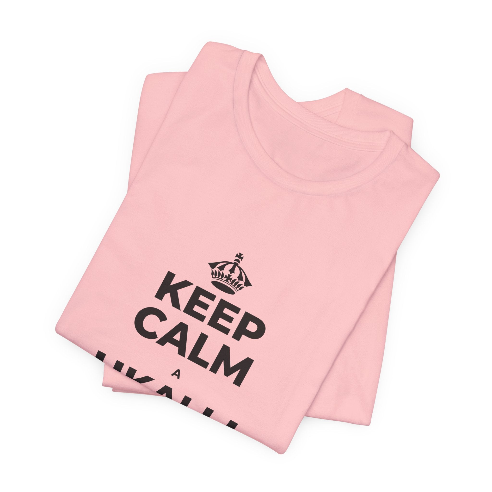 KEEP CALM A UKALI I KOU ʻĀLOHILOHI T-Shirt (White–Asphalt)