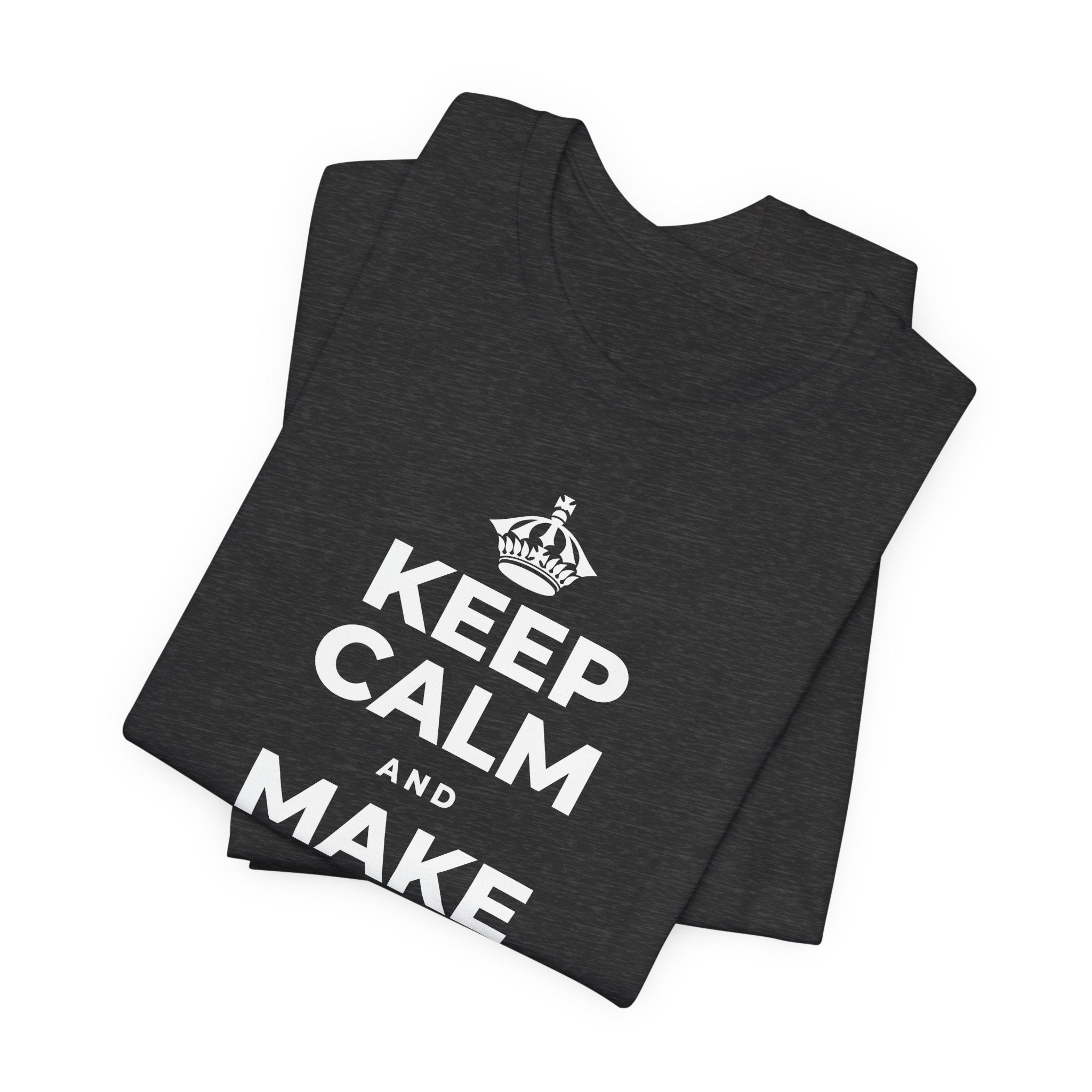 KEEP CALM AND MAKE SPACE TO BREATHE T-Shirt (White–Asphalt)