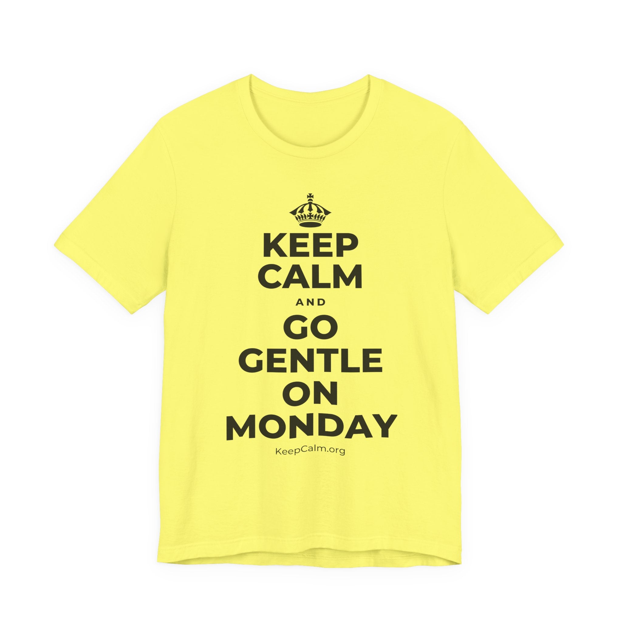 KEEP CALM AND GO GENTLE ON MONDAY T-Shirt (Soft Cream–Heather Mauve)