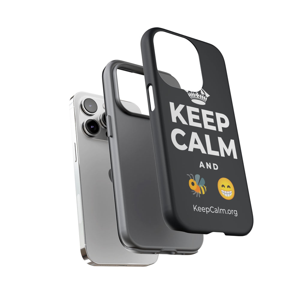 KEEP CALM AND BEE HAPPY Phone Case (Dark)