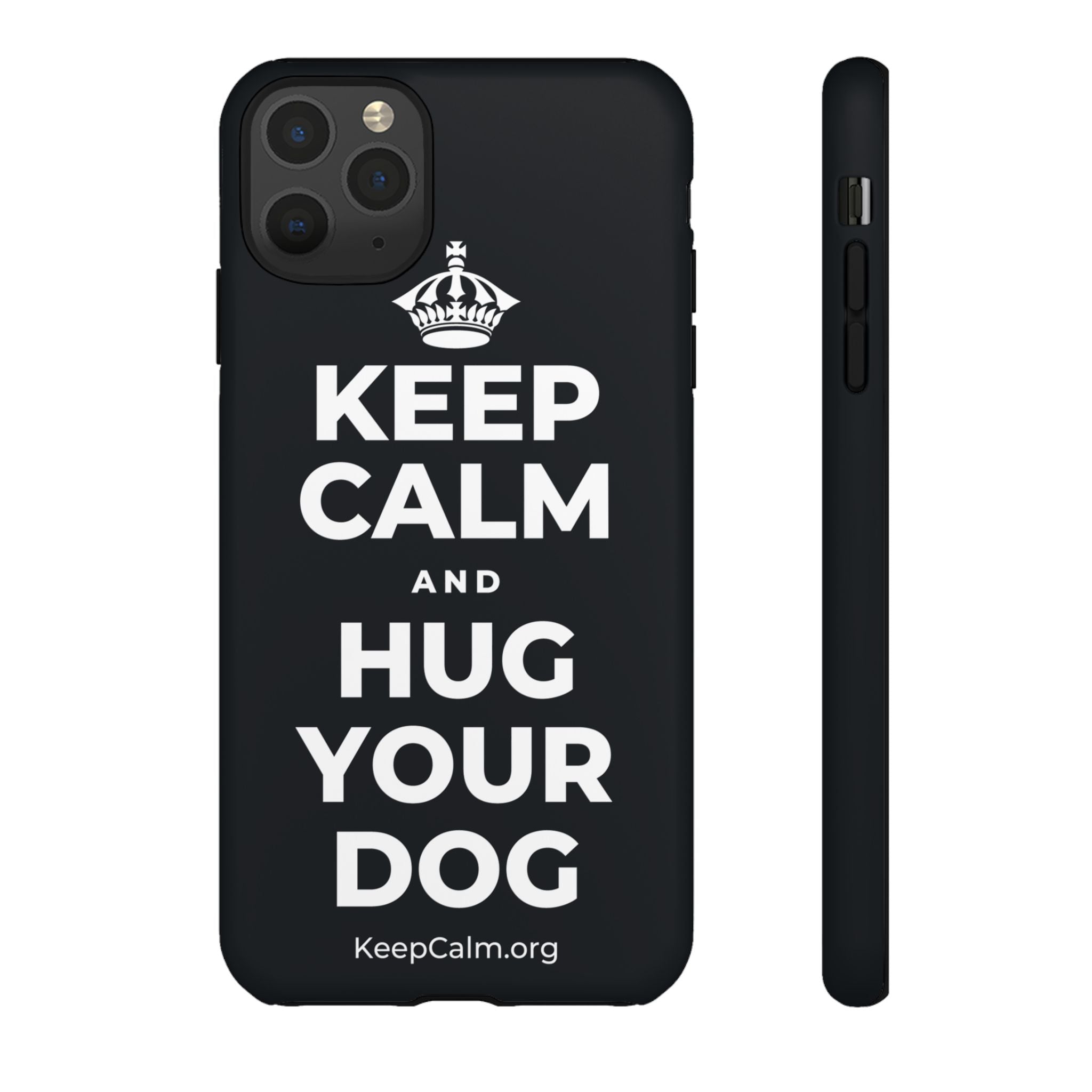 KEEP CALM AND HUG YOUR DOG Phone Case (Dark)