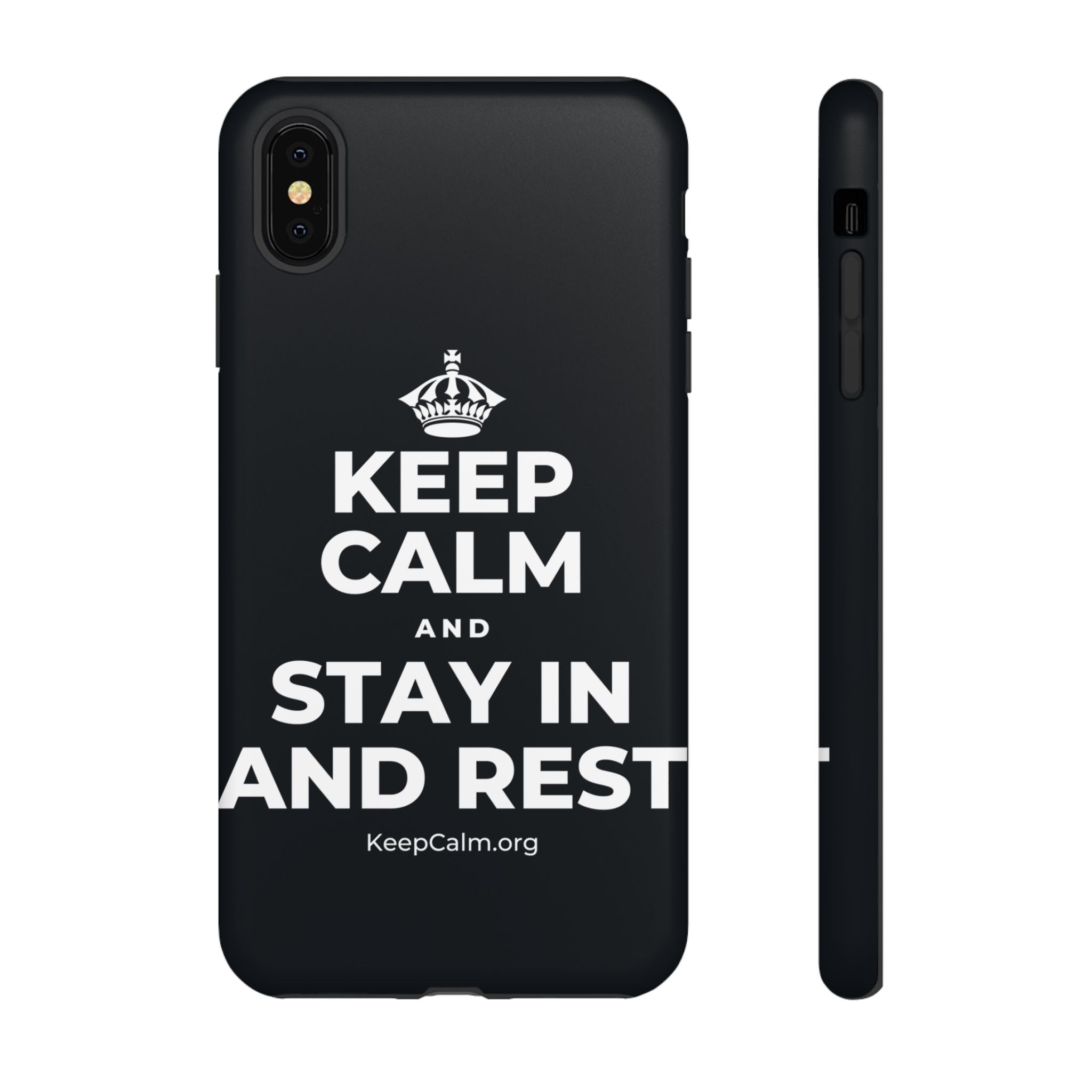 KEEP CALM AND STAY IN AND REST Phone Case (Dark)