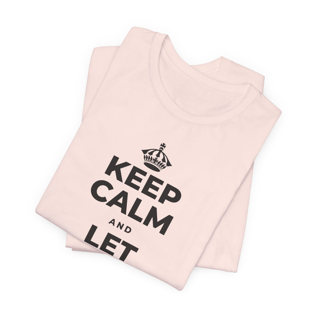 KEEP CALM AND LET THE SMILE OUT T-Shirt (Soft Cream–Heather Mauve)