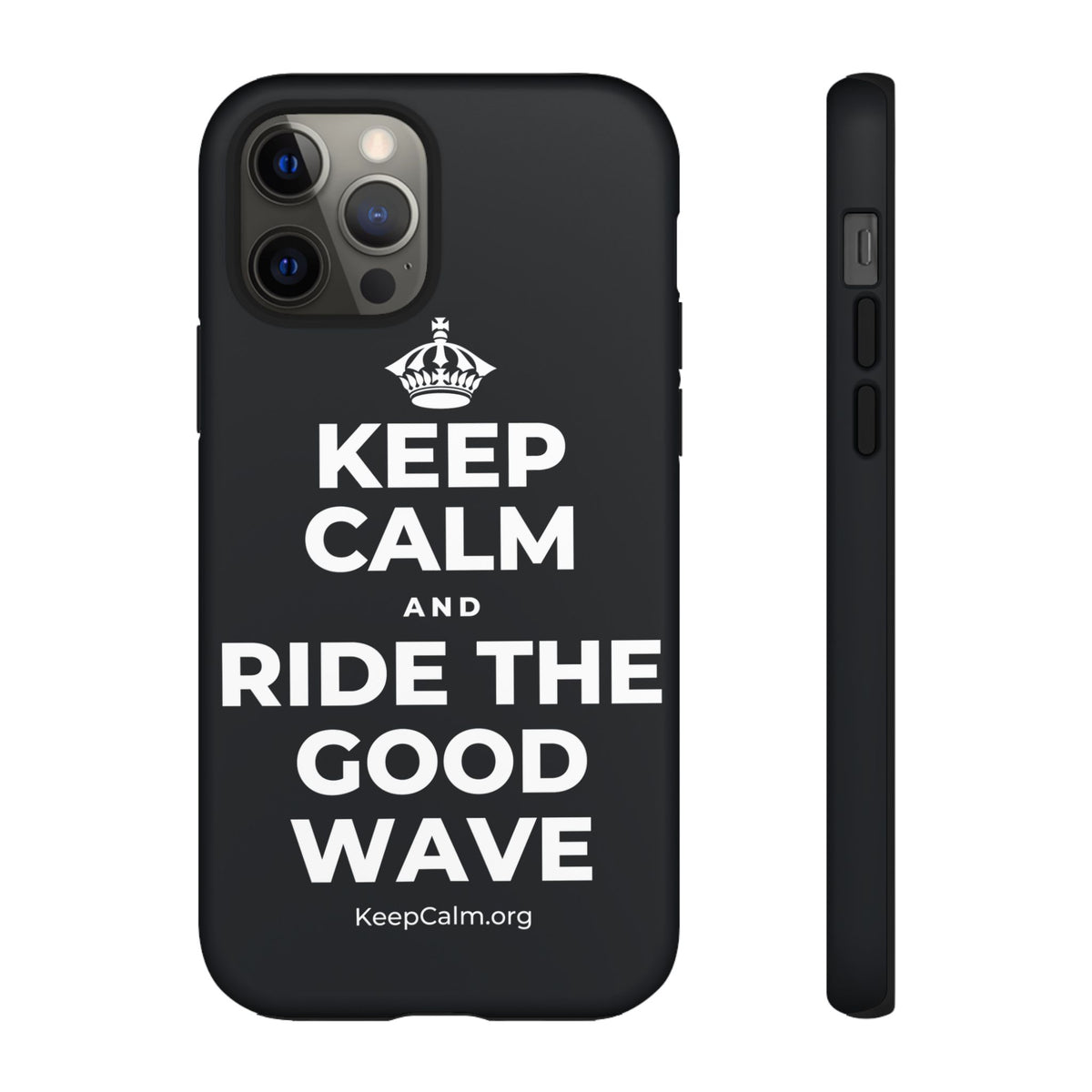 KEEP CALM AND RIDE THE GOOD WAVE Phone Case (Dark)
