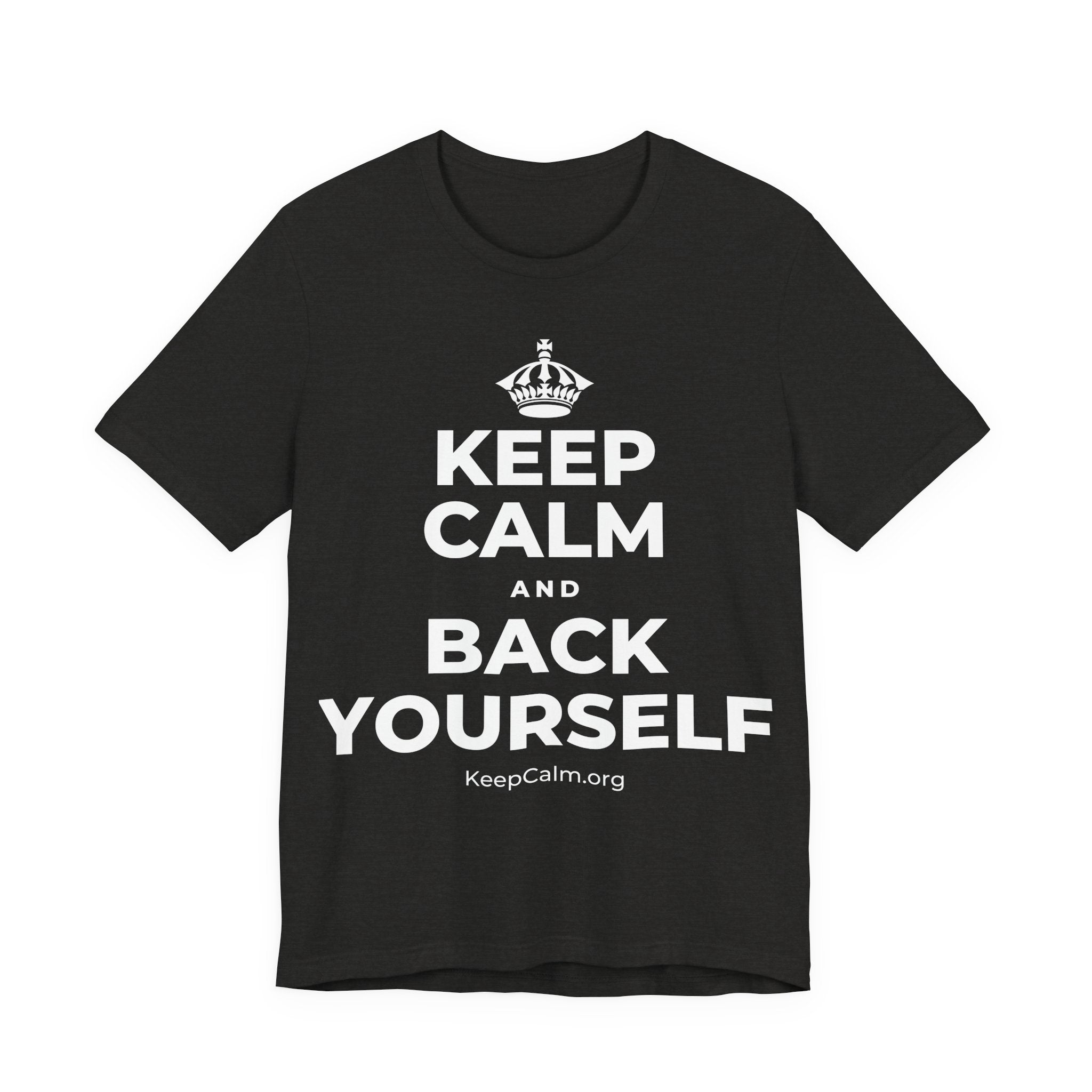 KEEP CALM AND BACK YOURSELF T-Shirt (Soft Cream–Heather Mauve)