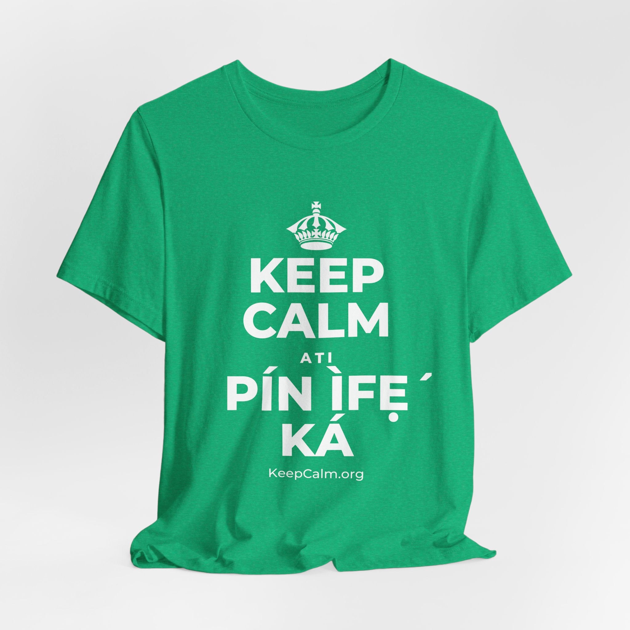 KEEP CALM ATI PÍN ÌFẸ́ KÁ T-Shirt (Baby Blue–Silver)