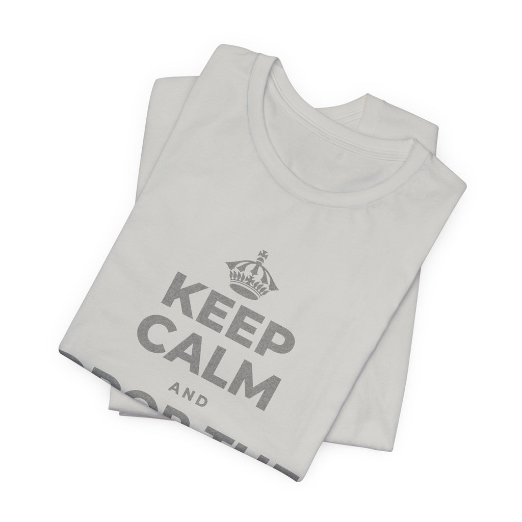 KEEP CALM AND DROP THE SECOND ONE T-Shirt (Baby Blue–Silver)