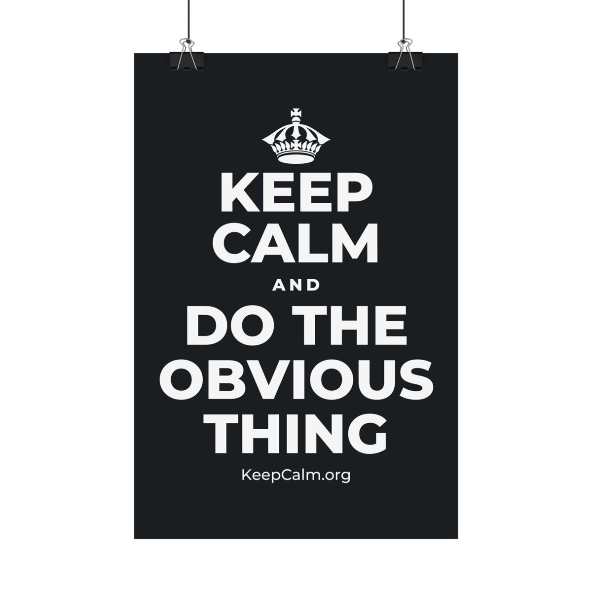 KEEP CALM AND DO THE OBVIOUS THING Satin Poster (Dark)