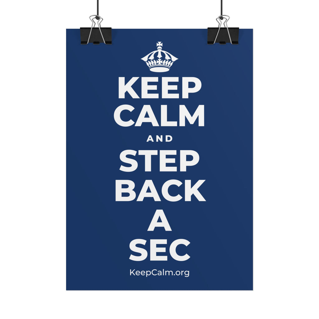 KEEP CALM AND STEP BACK A SEC Poster