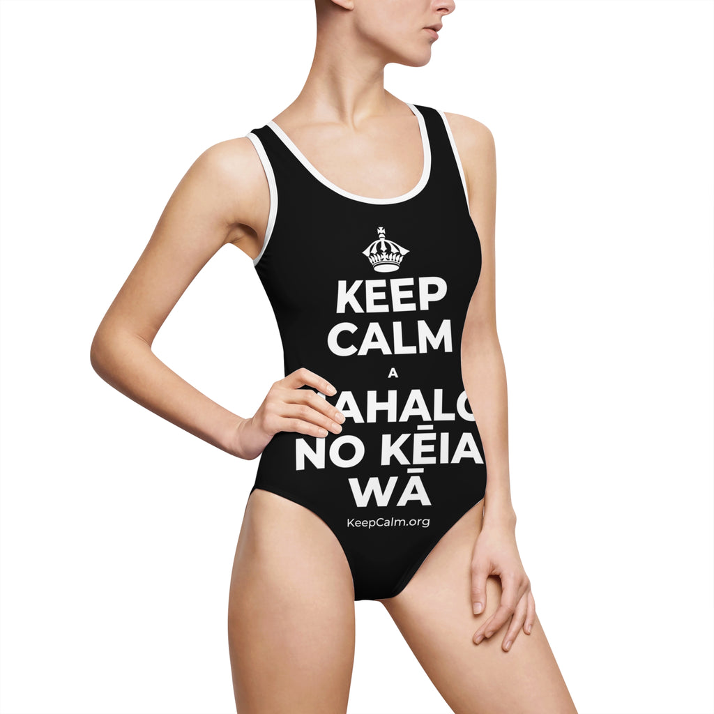 KEEP CALM A MAHALO NO KĒIA WĀ One-Piece Swimsuit