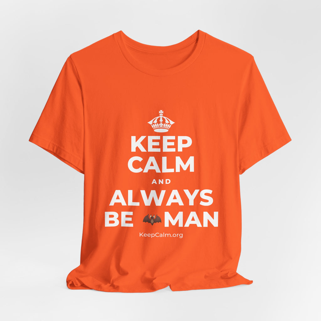 KEEP CALM AND ALWAYS BE 🦇MAN T-Shirt (Baby Blue–Silver)