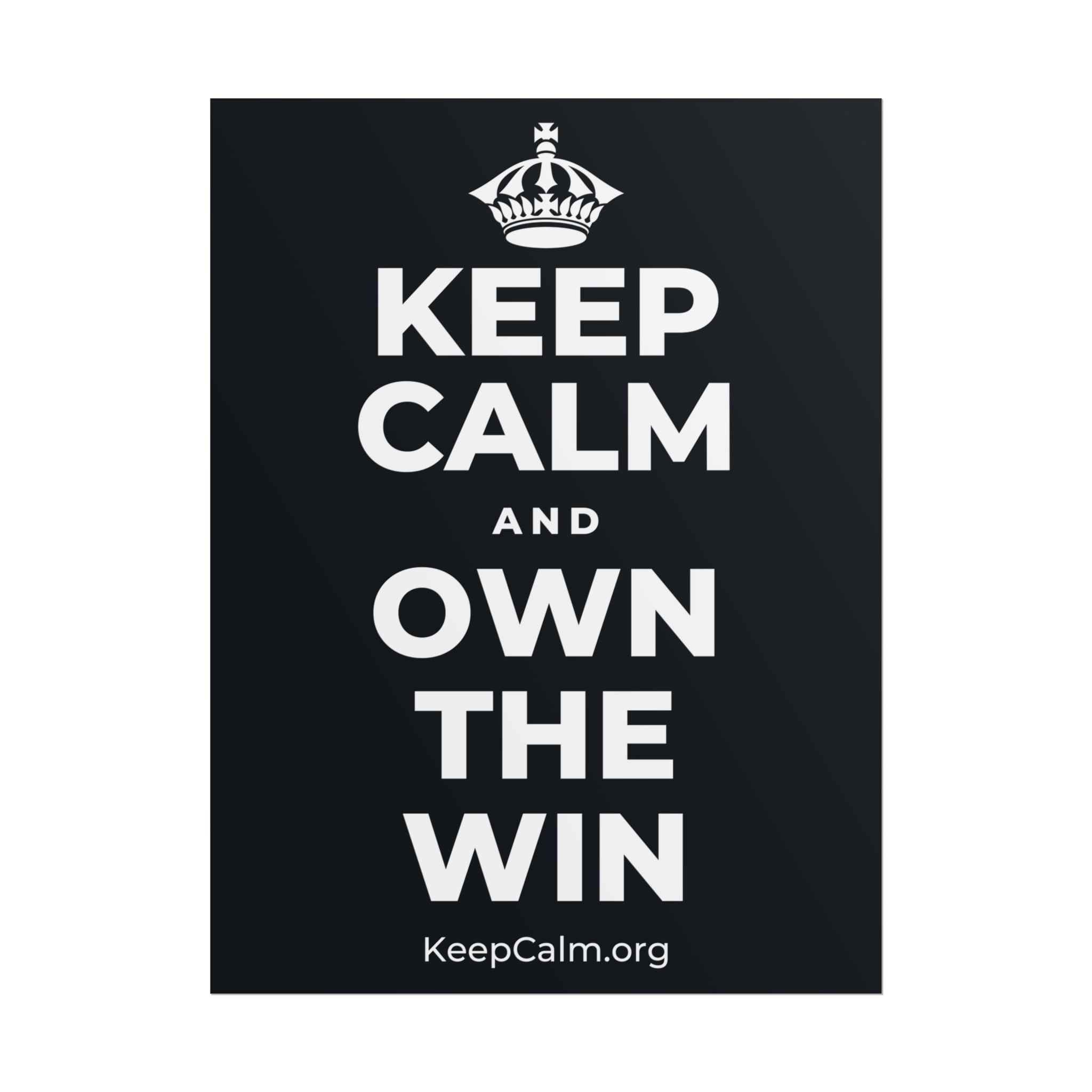 KEEP CALM AND OWN THE WIN Poster (Dark)