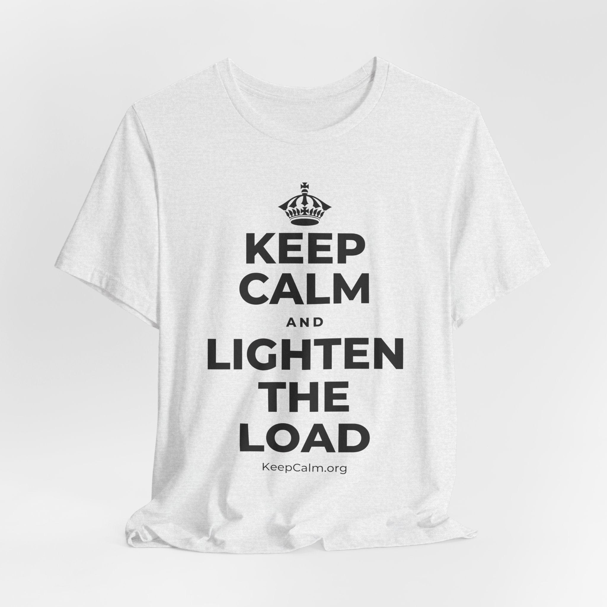 KEEP CALM AND LIGHTEN THE LOAD T-Shirt (Soft Cream–Heather Mauve)