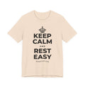 KEEP CALM AND REST EASY T-Shirt (Soft Cream–Heather Mauve)