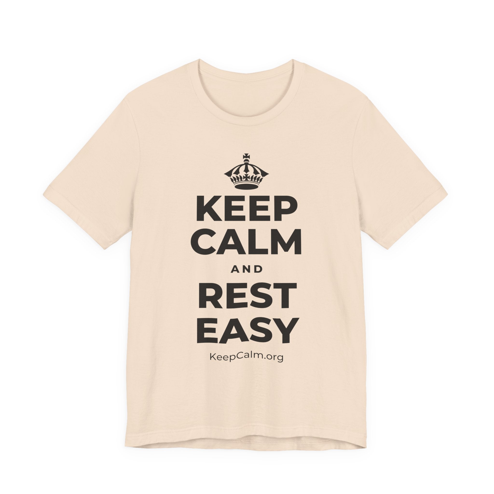KEEP CALM AND REST EASY T-Shirt (Soft Cream–Heather Mauve)