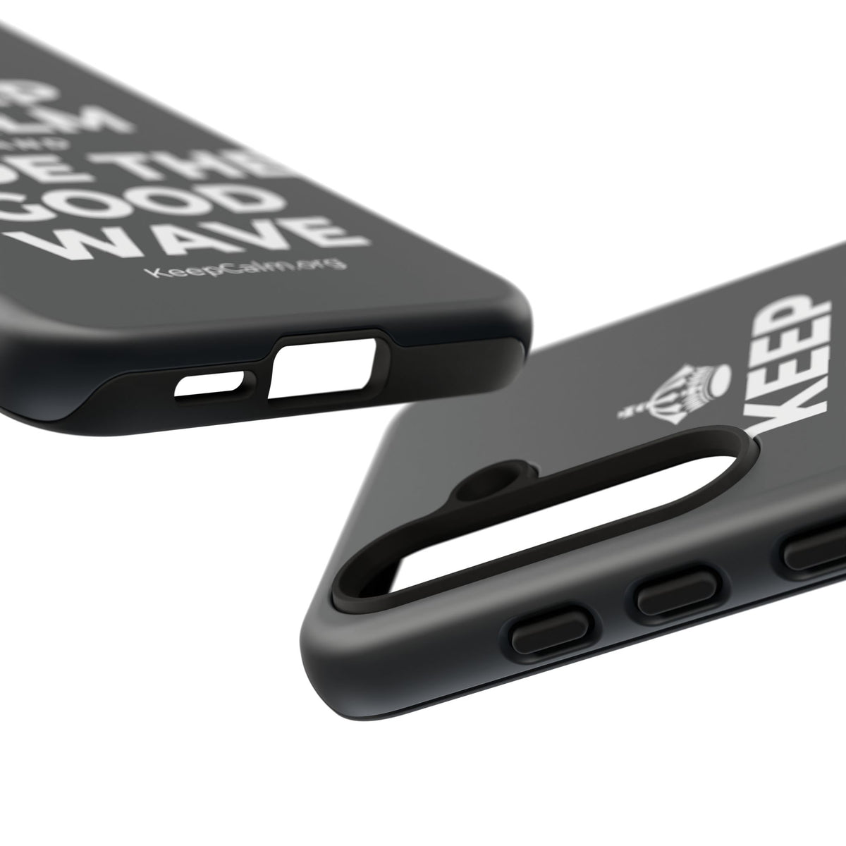 KEEP CALM AND RIDE THE GOOD WAVE Phone Case (Dark)