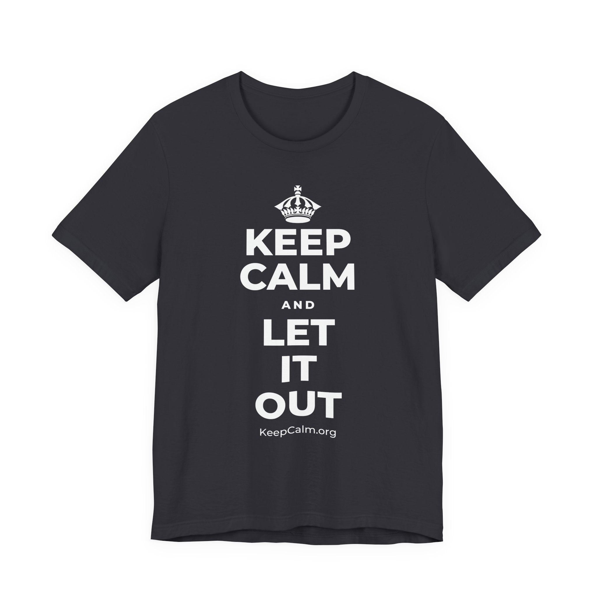 KEEP CALM AND LET IT OUT T-Shirt (Baby Blue–Silver)